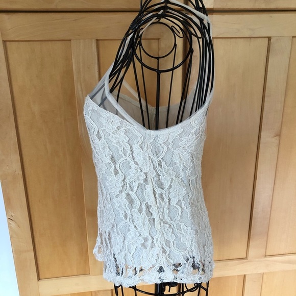 Kimchi Blue cream lace overlay with mesh neck Top size XS - Picture 3 of 8